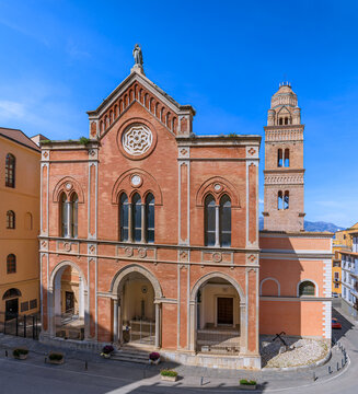 Gaeta Cathedral in Lazio, Italy: view of the main facade and bell tower.