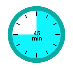 Nector of an analog clock face timer showing 45 minutes time