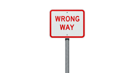 Wrong Way sign board isolated on transparent background, Road Board PNG 