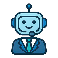 Naklejka premium Friendly Blue Robot Avatar in Business Attire