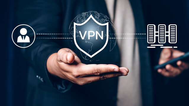 VPN server network security internet privacy encryption concept.