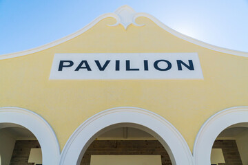 The facade of an historic pavilion