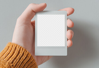 Hand Holding Photo Frame Mockup