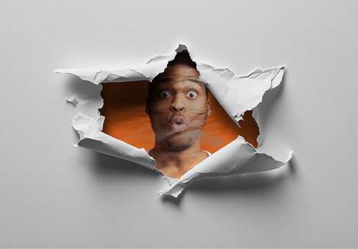 Ripped Paper Hole Mockup