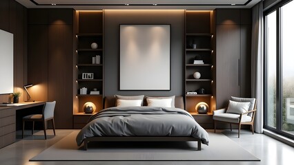 Modern Bedroom Layout with Cozy Details

