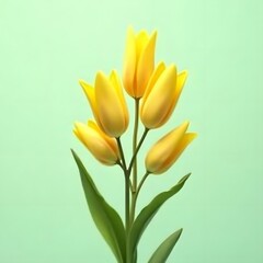 Sun-kissed Tulips: A Soft Suspension in Pale Mint