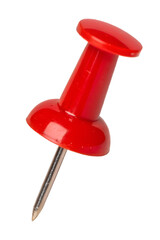 red push pin isolated on transparent background