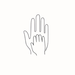 hand vector illustration - parent and child