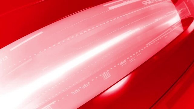 3D news intro animation with globe in circular abstract red scene with world map around Abstract gradient glass background, 3d rendering