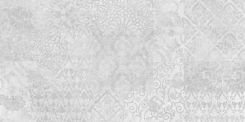 Grey vintage floral background, patchwork, age wallpaper pattern