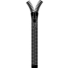 PNG zip fastener vector icon clothing puller metal accessory fashion tape close design isolated slider silhouette illustration

