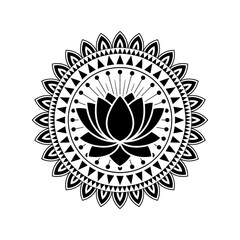 ornamental round frame, Blossom Mandala Shape. Circular pattern in form of mandala, tattoo, decoration. Decorative ornament in ethnic oriental style.