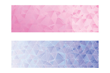 Pastel pink and blue geometric patterns, polygonal background, modern low poly design