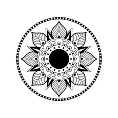 ornamental round frame, Blossom Mandala Shape. Circular pattern in form of mandala, tattoo, decoration. Decorative ornament in ethnic oriental style.