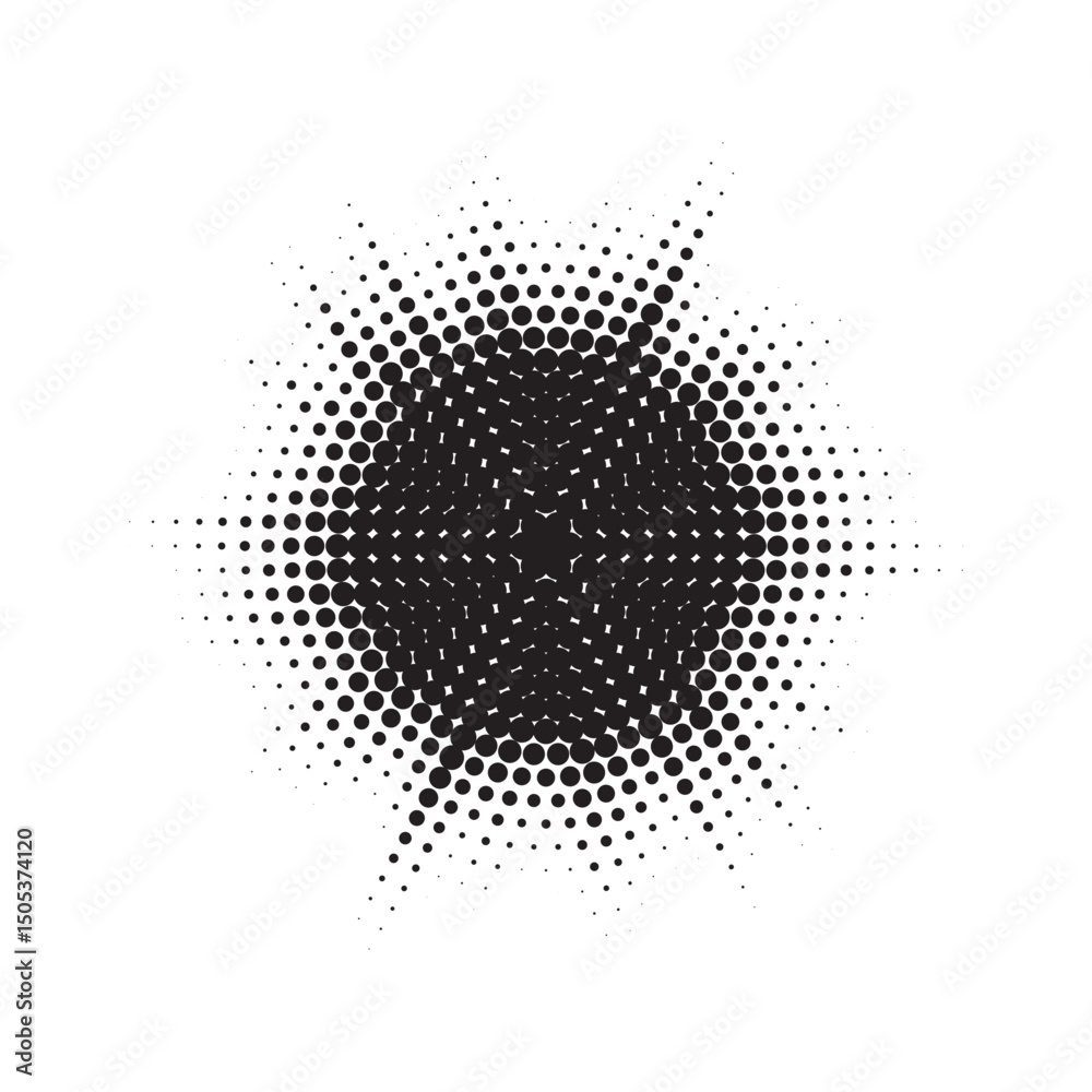 Aufkleber burst halftone light effect. glowing light burst. abstract grunge halftone dots background. vector i