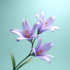 Naklejka premium Serene Lavender Blossoms Floating in Teal Aura