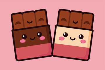 Cute cartoon chocolate bars sweet treats