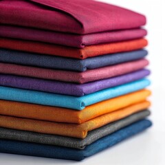 Colorful fabric textile stack background material cloth cotton texture fashion design sew tailor assortment