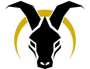 goat logo vector illustration. goat head silhouette logo template