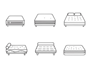 elegant mattress line art drawing for creative use