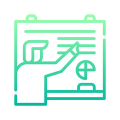 college icon spesial line with gradient color green_teach 