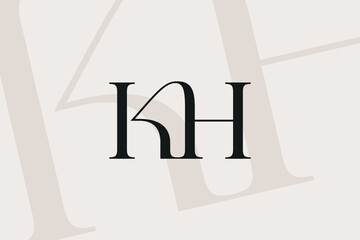 KH or HK letter logo icon design. Classic style luxury initials monogram.