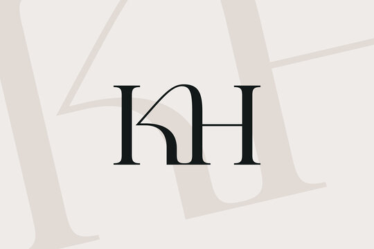 KH or HK letter logo icon design. Classic style luxury initials monogram.