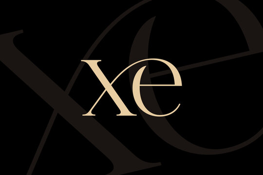 XE or EX letter logo icon design. Classic style luxury initials monogram.
