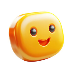 Cheerful 3D emoji with a bright optimistic smile radiating joy ideal for on transparent background