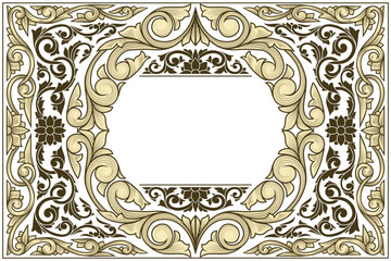 Decorative ornate floral blank design card template