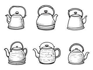 Kettle line art vector design simple minimalistic style illustration