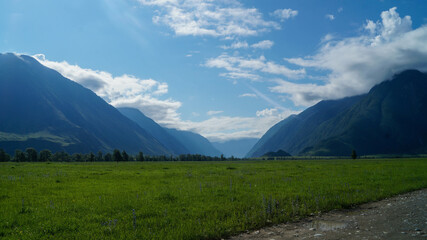 Scenic rocky mountain gorge in the Altai mountains