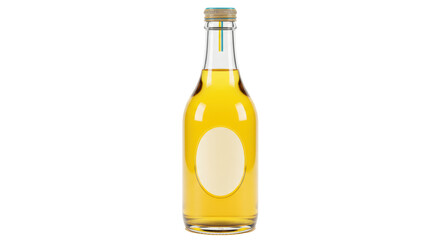 Isolated Glass Bottle with Yellow Liquid