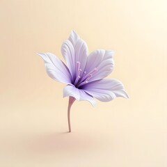 Lavender Dream: 3D-Rendered Podium with Lily Adorned Beauty Serum
