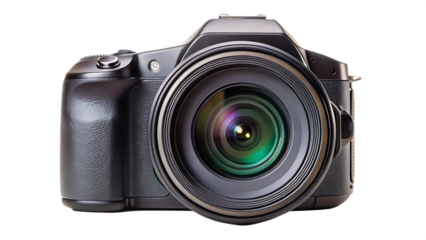 A close-up shot of a camera with the lens removed isolated on white background