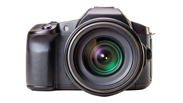 A close-up shot of a camera with the lens removed isolated on white background