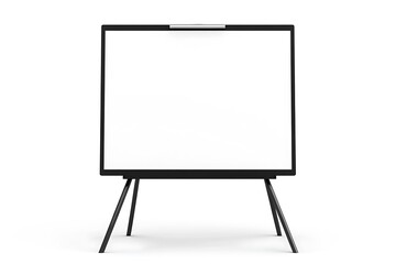 front-facing view of a blank flip chart on a stand