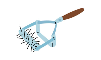 Rotary cultivator. An isolated illustration. Gardening equipment. Seasonal work. A product for agricultural crops. Suitable for ecology, garden, cleaning, household, packaging design
