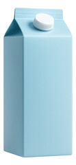 Light blue carton with a white screw cap suitable for beverages or dairy products on transparent background.