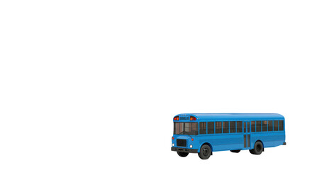 Isolated Blue School Bus