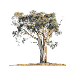 Majestic Eucalyptus Tree Isolated on Transparent Background