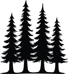 Obraz premium Pine forest vector black silhouette cricut design for T-Shirt