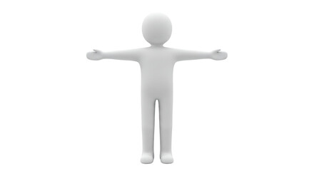 Isolated White Stick Figure