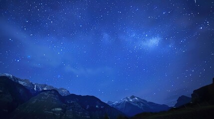 Enchanting Blue Starry Sky Background Posters: Mesmerizing Celestial Visions of Deep Space Blues, Twinkling Stars, Nebula Clouds, and Galactic Scapes for Science Fiction Movies, Astronomy Events