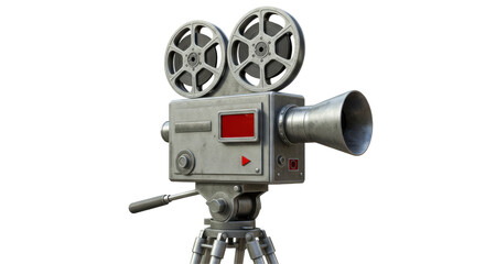 Isolated Retro Movie Camera