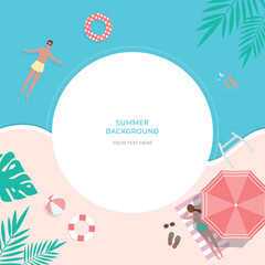 여름 프레임 배경 벡터 이미지