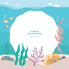 여름 프레임 배경 벡터 이미지