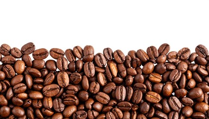 Fototapeta premium Roasted Coffee Beans Border.