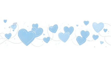 Celebrate Father's Day with this sleek vector illustration showcasing blue hearts and line art in a flat design against a white background.