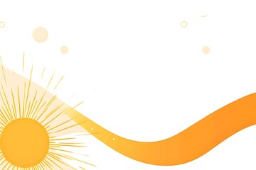 Vector illustration of yellow and orange rays on a white background, featuring simple shapes, a simple design, flat colors, simple lines, and a minimalist style. 